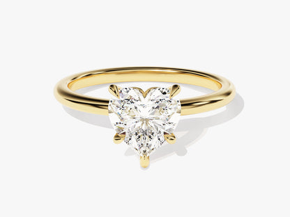 1.5 CT Heart Cut Solitaire Lab Grown Diamond Engagement Ring