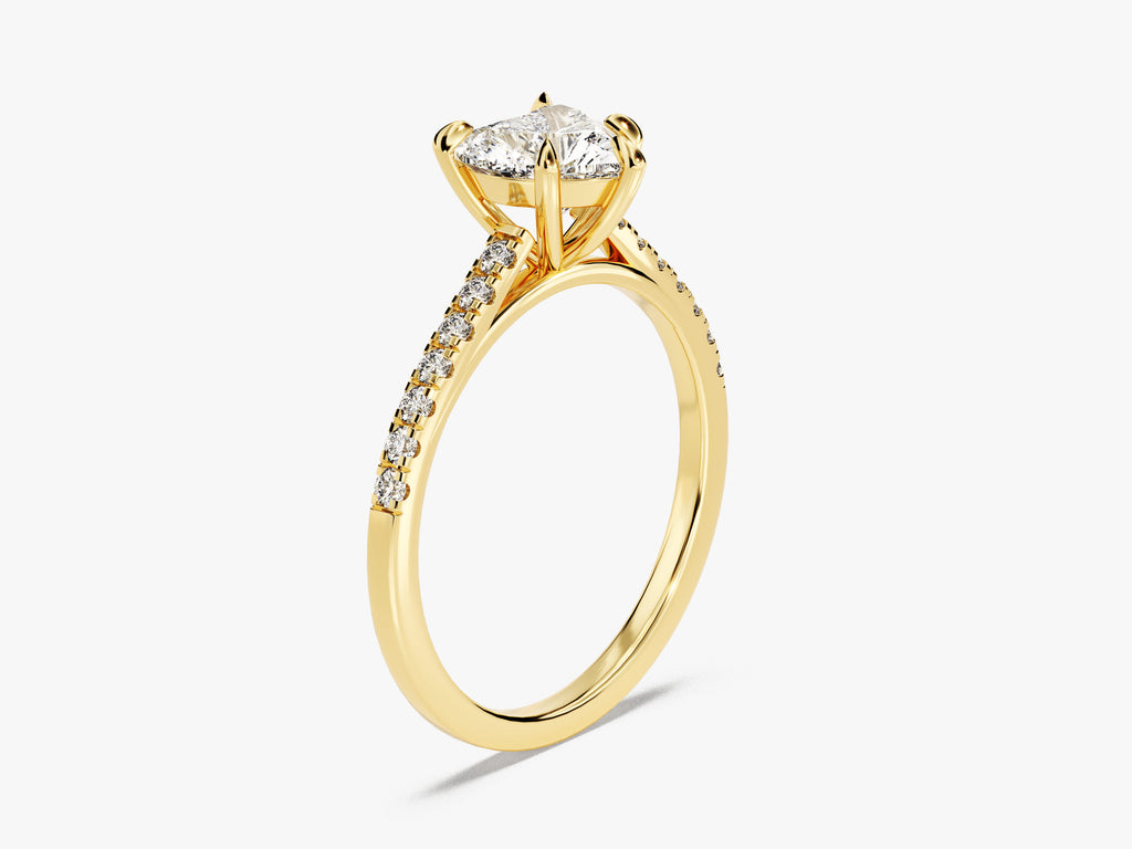 1 CT Heart Cut Pave Lab Grown Diamond Engagement Ring