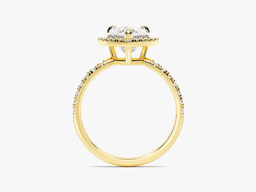 1.5 CT Heart Cut Halo & Pave Lab Grown Diamond Engagement Ring