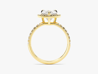1.5 CT Heart Cut Halo & Pave Lab Grown Diamond Engagement Ring