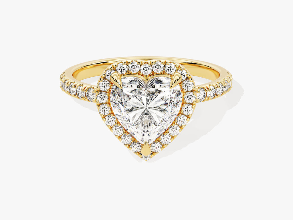 1.5 CT Heart Cut Halo & Pave Lab Grown Diamond Engagement Ring