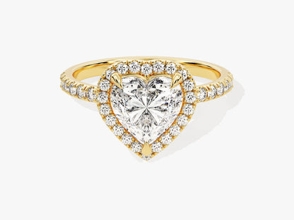 1.5 CT Heart Cut Halo & Pave Lab Grown Diamond Engagement Ring