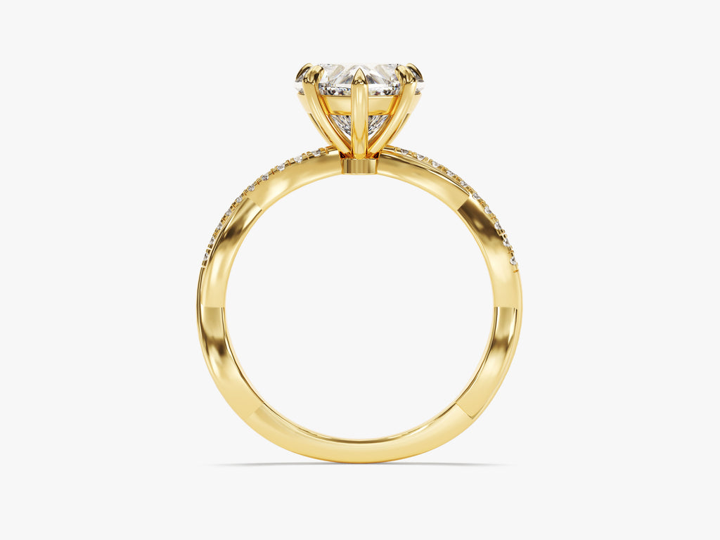 2 CT Heart Cut Twisted Pave Lab Grown Diamond Engagement Ring