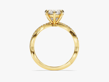 2 CT Heart Cut Twisted Pave Lab Grown Diamond Engagement Ring