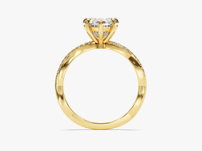 2 CT Heart Cut Twisted Pave Lab Grown Diamond Engagement Ring