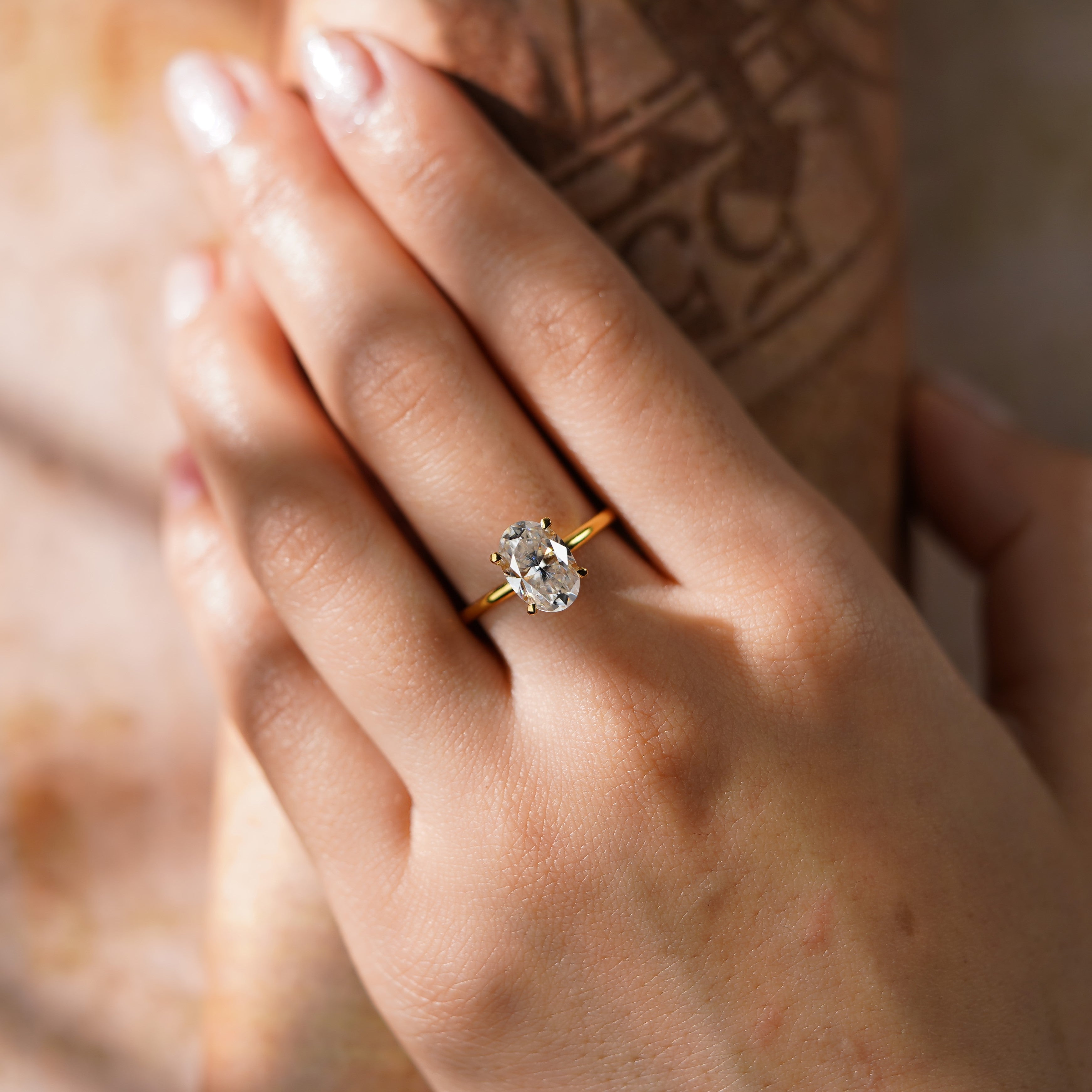 Oval Solitaire Engagement Ring – 2 CT Lab Grown Diamond
