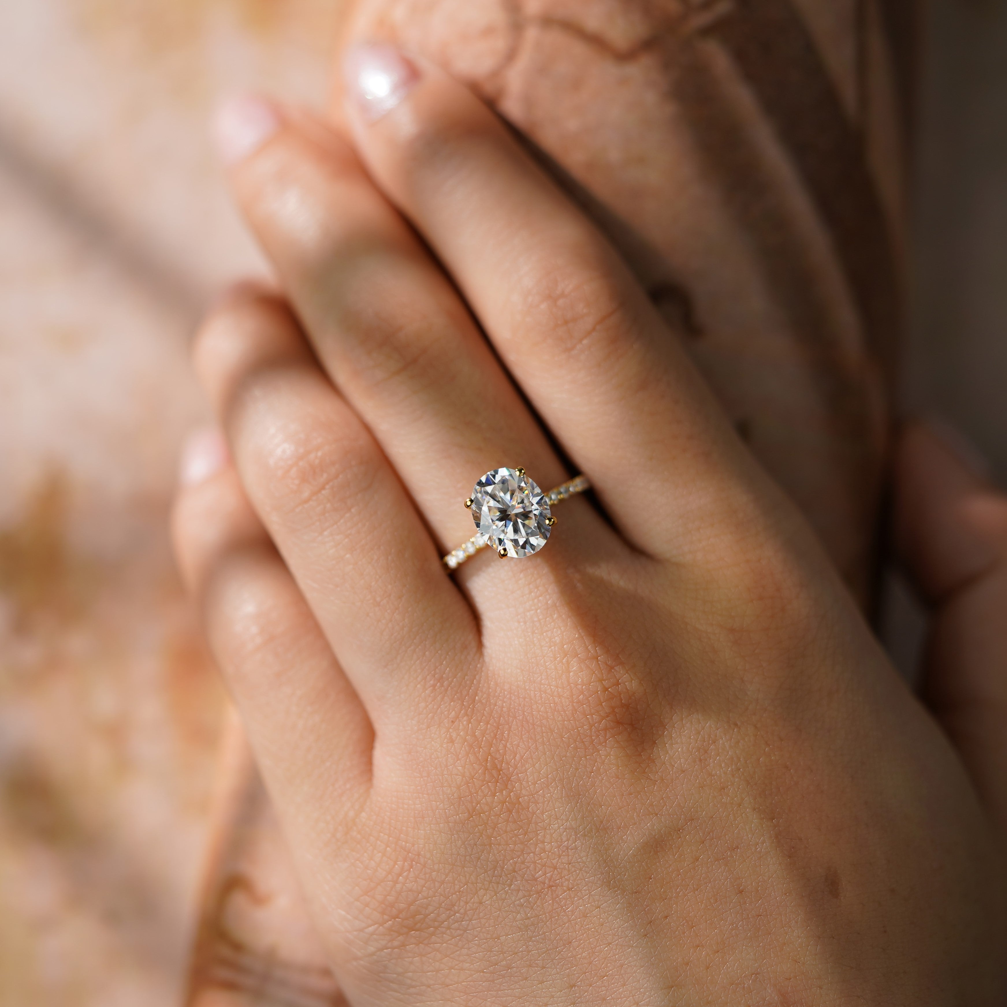 Oval Solitaire Engagement Ring – 2 CT Lab Grown Diamond