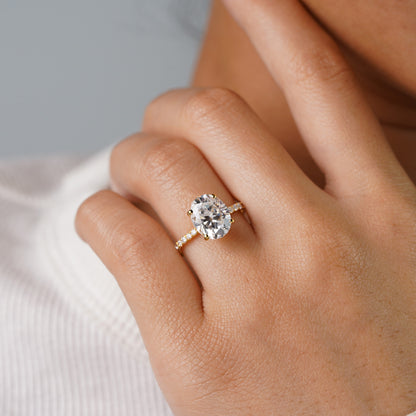 Oval Solitaire Engagement Ring – 2 CT Lab Grown Diamond