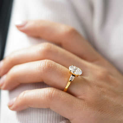 Oval Solitaire Engagement Ring – 2 CT Lab Grown Diamond