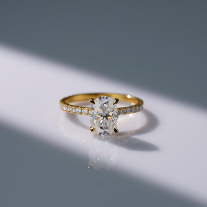 Oval Solitaire Engagement Ring – 2 CT Lab Grown Diamond