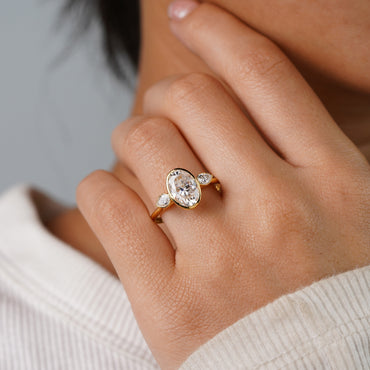 Oval Solitaire Engagement Ring – 2 CT Lab Grown Diamond
