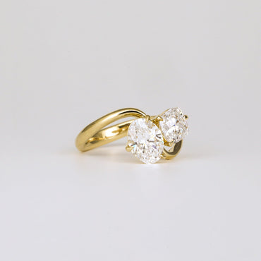 2.31 TCW Oval & Cushion Toi Et Moi Lab Grown Diamond Engagement Ring