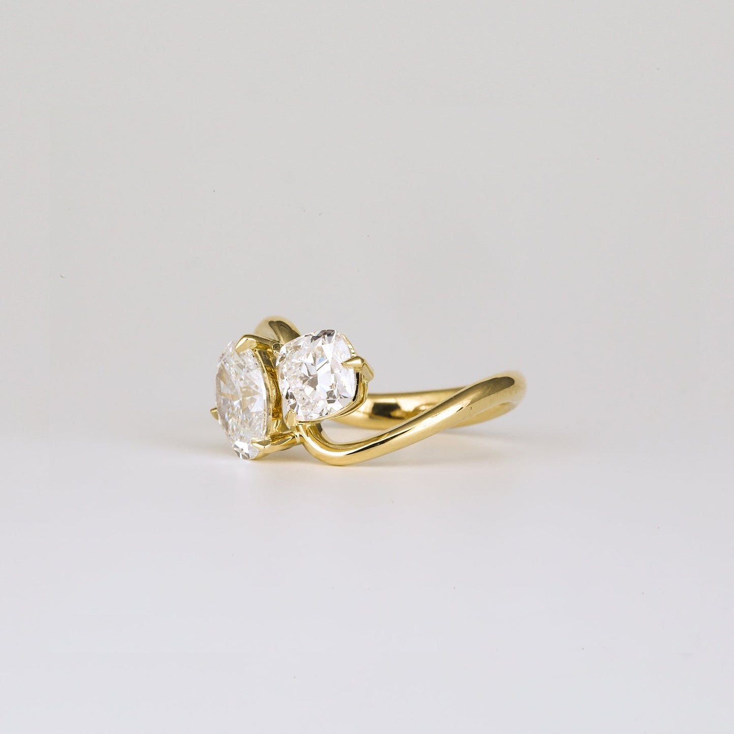 2.31 TCW Oval & Cushion Toi Et Moi Lab Grown Diamond Engagement Ring