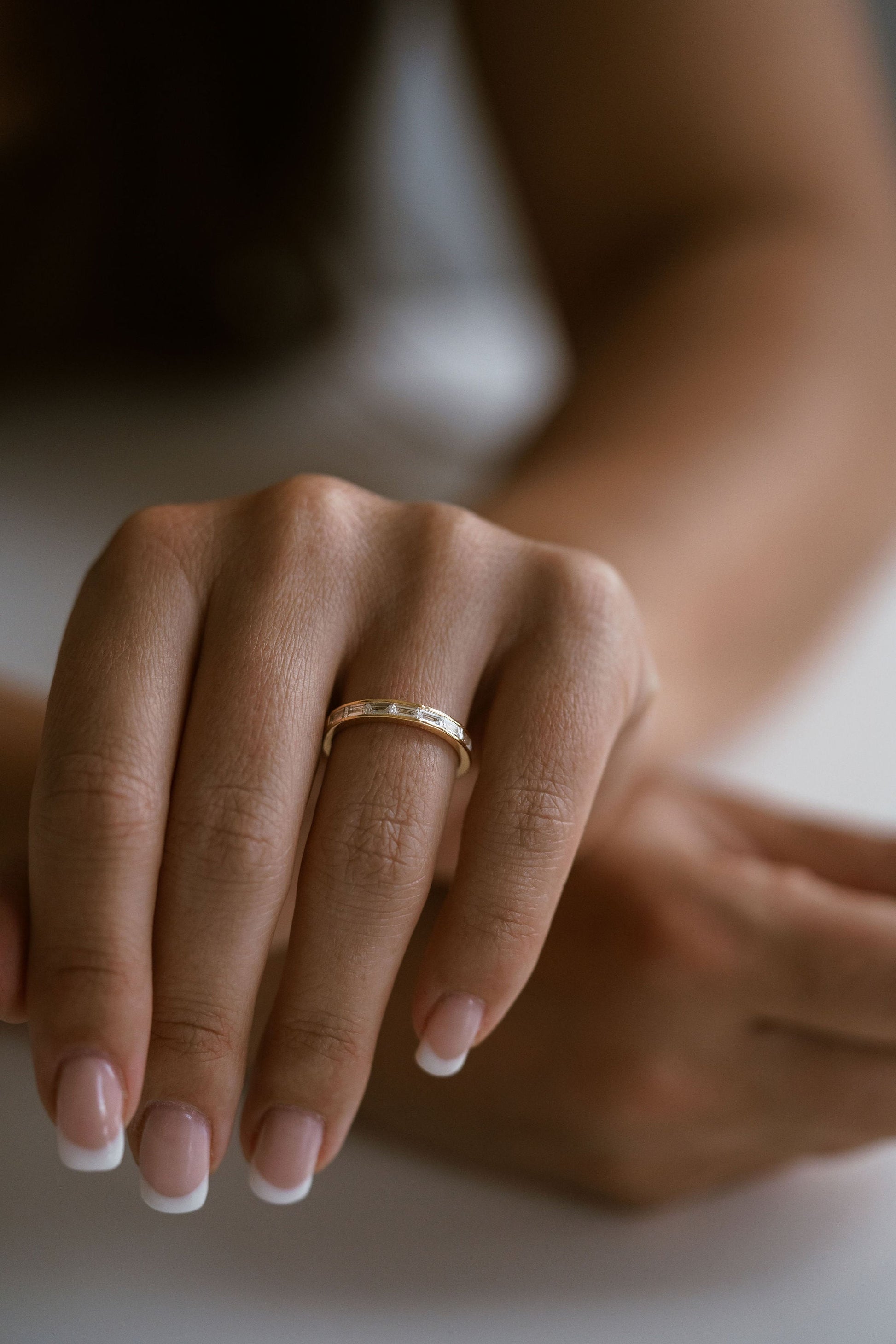 0.25 TCW Round Shaped Half Eternity Lab Grown Diamond Wedding Band