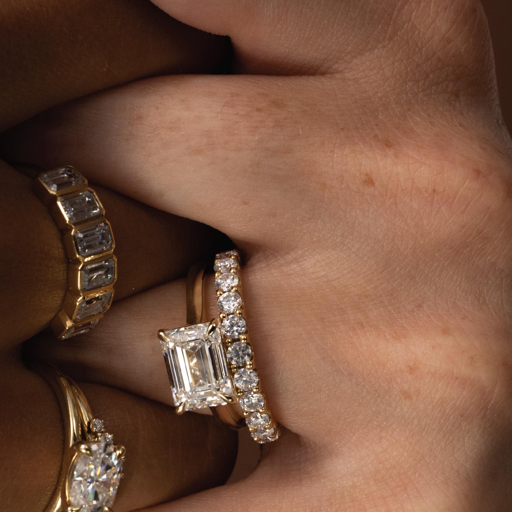 Marquise Cut Cluster Styled Lab Grown Diamond Engagement Ring