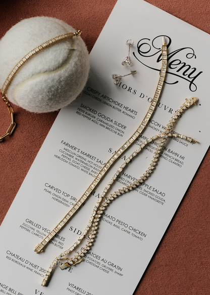 4 TCW Baguette Stones Lab Grown Diamond Tennis Bracelet