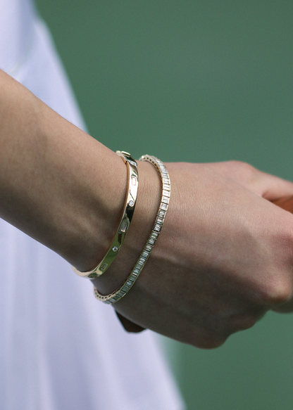 4 TCW Baguette Stones Lab Grown Diamond Tennis Bracelet