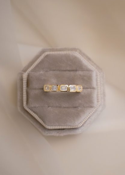 Marquise Shaped Three Stone Lab Grown Diamond Engagement Ring