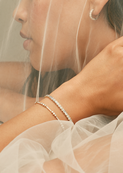 6 TCW Emerald Stones Lab Grown Diamond Tennis Bracelet