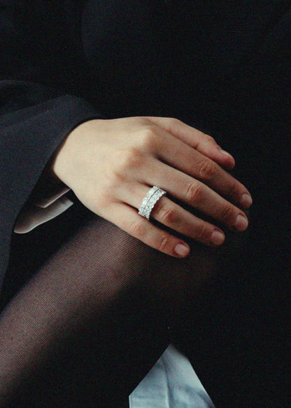 0.25 TCW Round Shaped Half Eternity Lab Grown Diamond Wedding Band