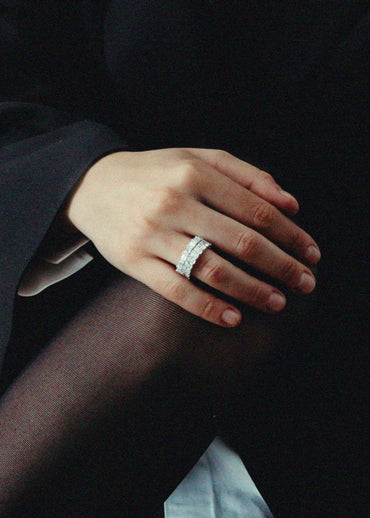 0.25 TCW Round Shaped Half Eternity Lab Grown Diamond Wedding Band