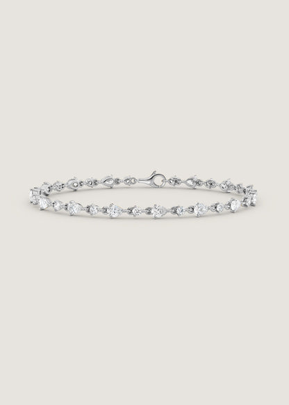 2.5 TCW Pear & Round Lab Grown Diamond Tennis Bracelet
