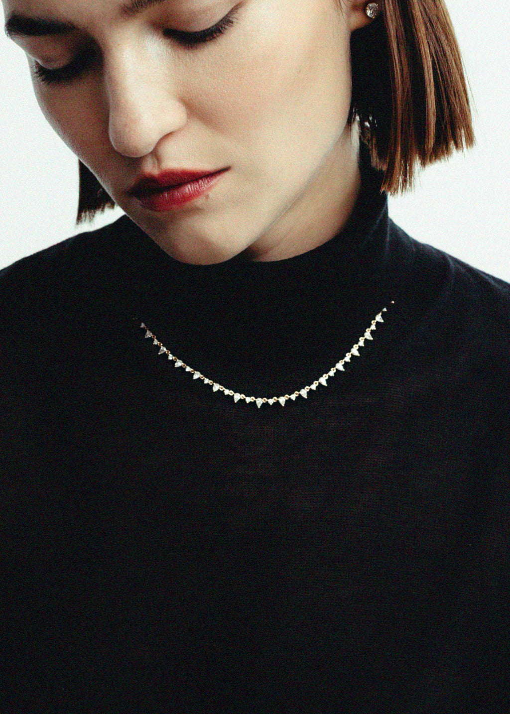 3 TCW Round Lab Grown Diamond Raw Tennis Necklace