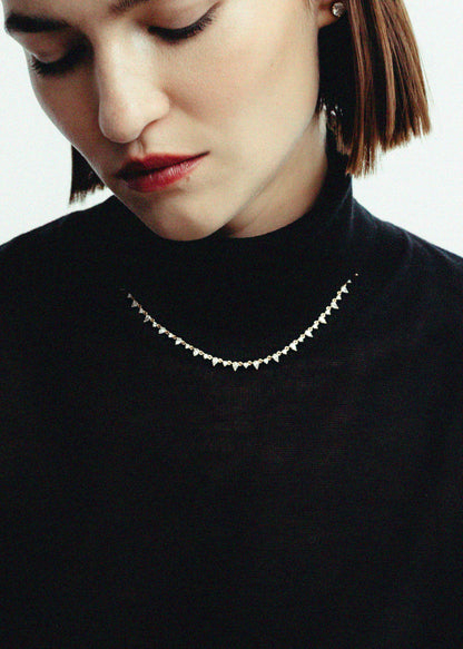 3 TCW Round Lab Grown Diamond Raw Tennis Necklace