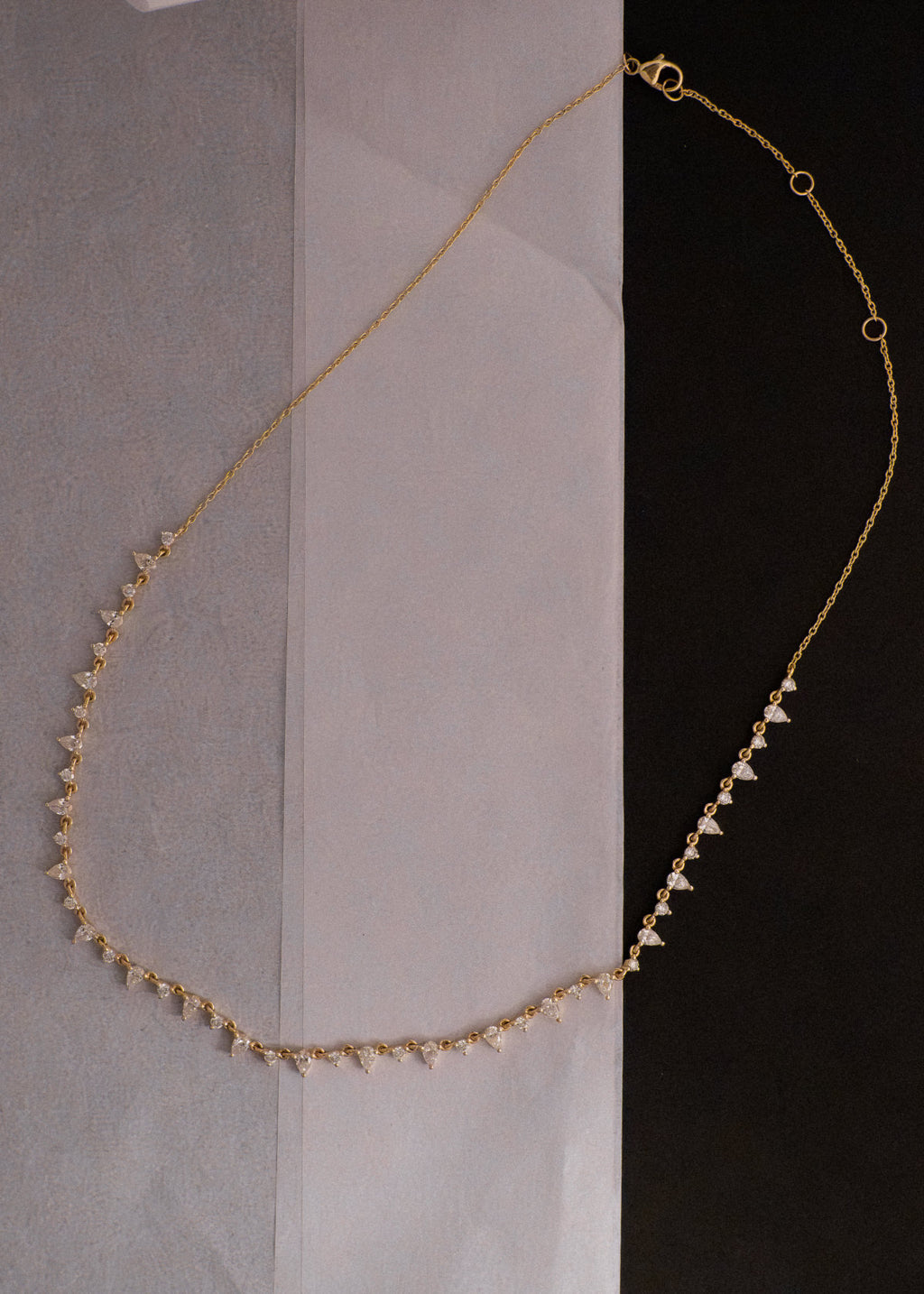 3 TCW Round Lab Grown Diamond Raw Tennis Necklace