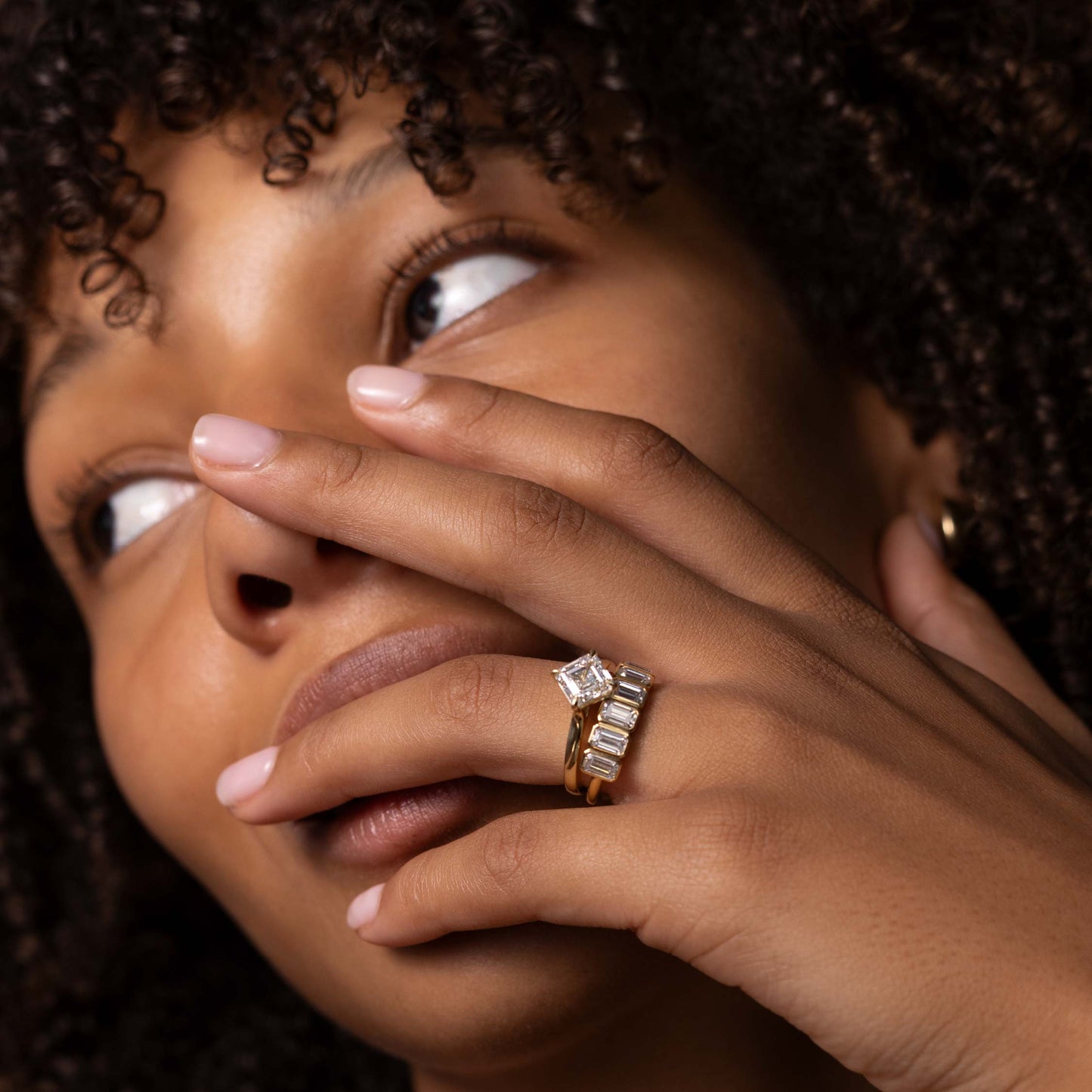 Marquise Cut Cluster Styled Lab Grown Diamond Engagement Ring