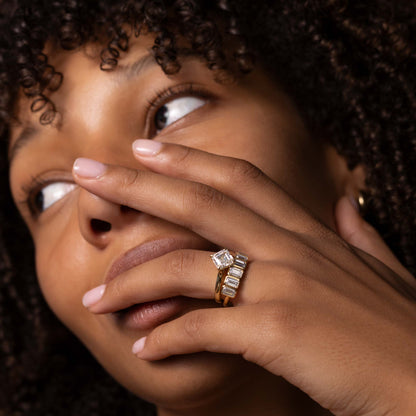 Marquise Cut Cluster Styled Lab Grown Diamond Engagement Ring