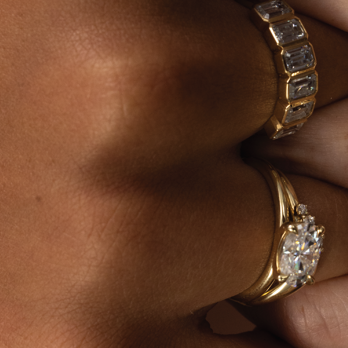 Marquise Cut Cluster Styled Lab Grown Diamond Engagement Ring