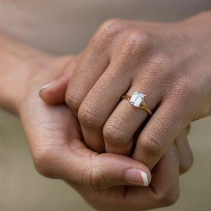 Marquise Shaped Three Stone Lab Grown Diamond Engagement Ring
