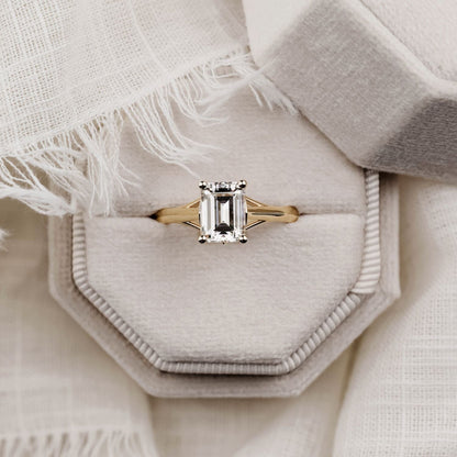 Marquise Shaped Three Stone Lab Grown Diamond Engagement Ring