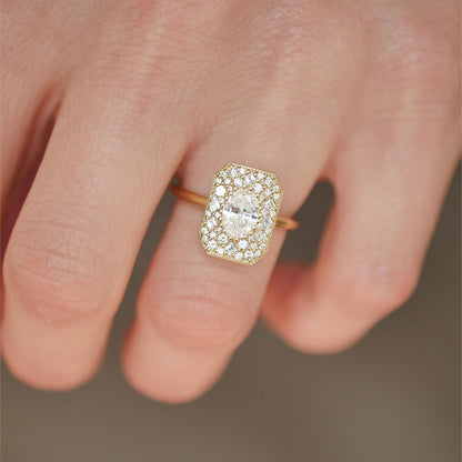 Marquise Shaped Three Stone Lab Grown Diamond Engagement Ring