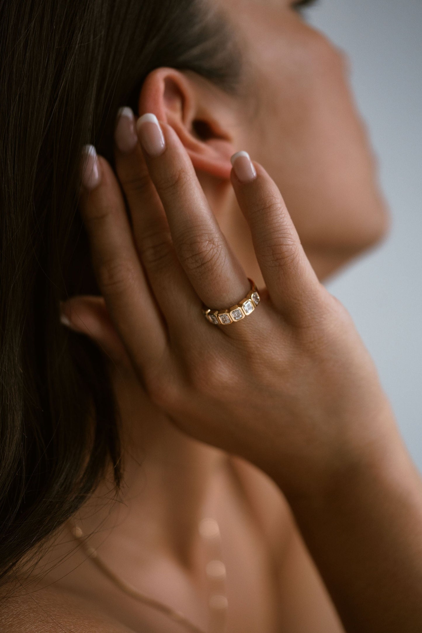 0.25 TCW Round Shaped Half Eternity Lab Grown Diamond Wedding Band