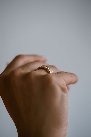 0.25 TCW Round Shaped Half Eternity Lab Grown Diamond Wedding Band