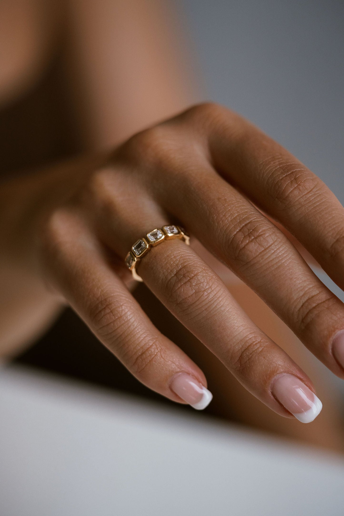 0.25 TCW Round Shaped Half Eternity Lab Grown Diamond Wedding Band