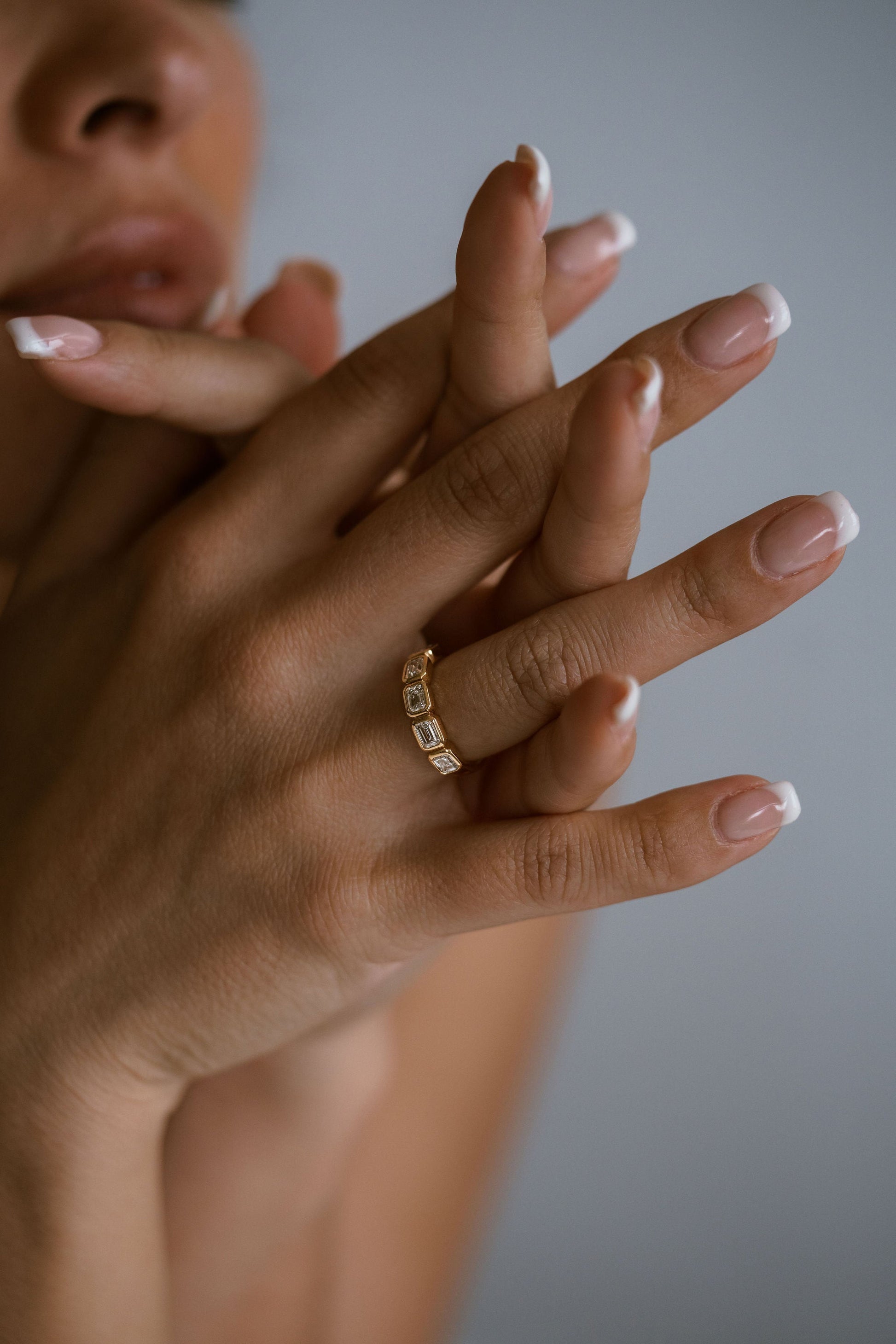 0.25 TCW Round Shaped Half Eternity Lab Grown Diamond Wedding Band