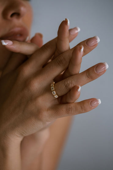 0.25 TCW Round Shaped Half Eternity Lab Grown Diamond Wedding Band