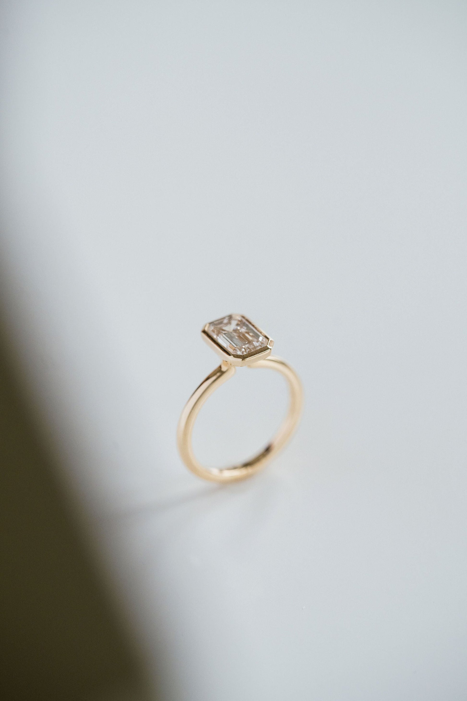 Marquise Shaped Three Stone Lab Grown Diamond Engagement Ring