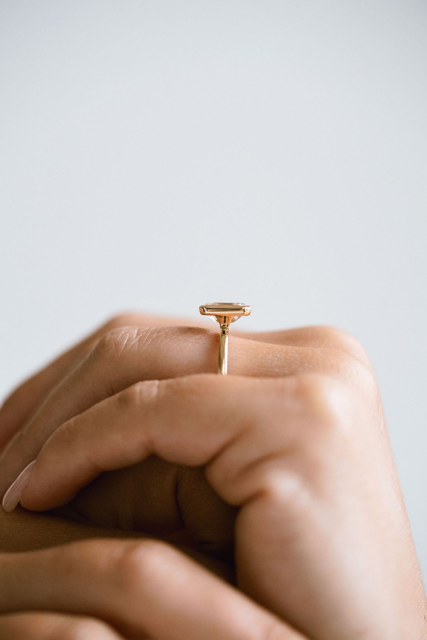 Marquise Shaped Three Stone Lab Grown Diamond Engagement Ring