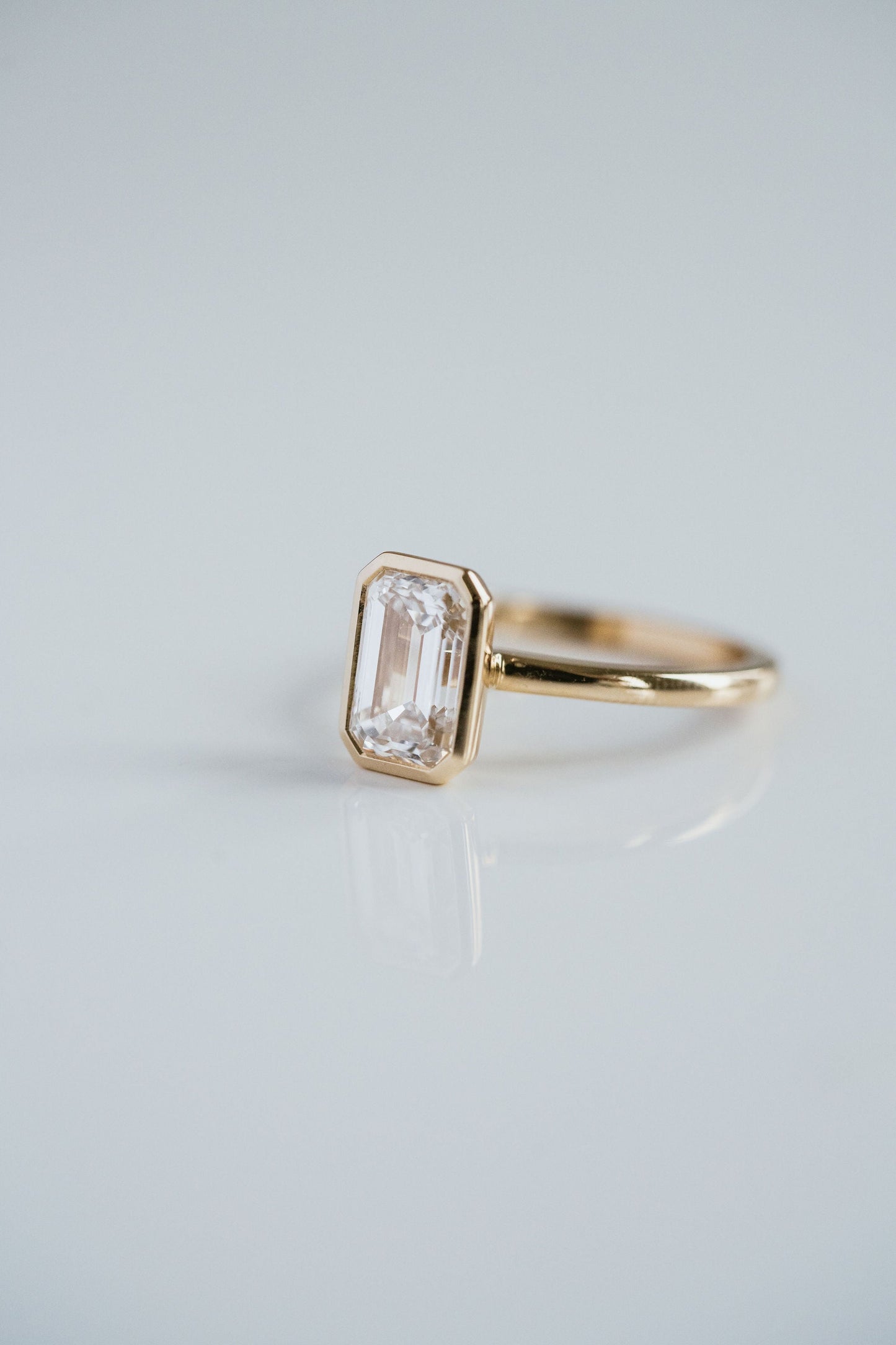 Marquise Shaped Three Stone Lab Grown Diamond Engagement Ring