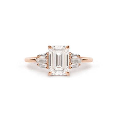 Marquise Shaped Three Stone Lab Grown Diamond Engagement Ring