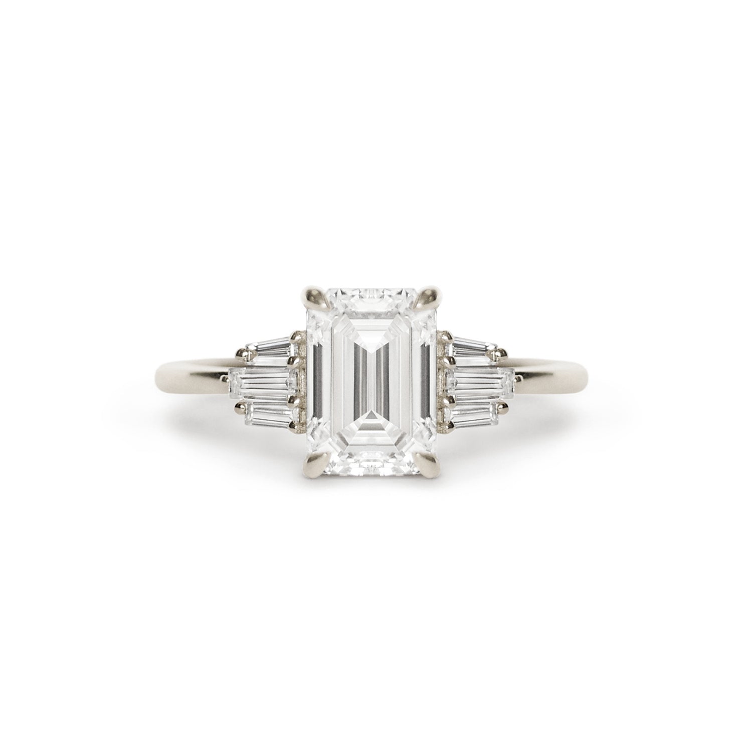 Marquise Shaped Three Stone Lab Grown Diamond Engagement Ring