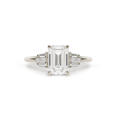 Marquise Shaped Three Stone Lab Grown Diamond Engagement Ring