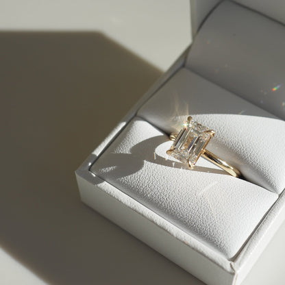 3.06 CT Emerald Cut Solitaire Lab Grown Diamond Engagement Ring