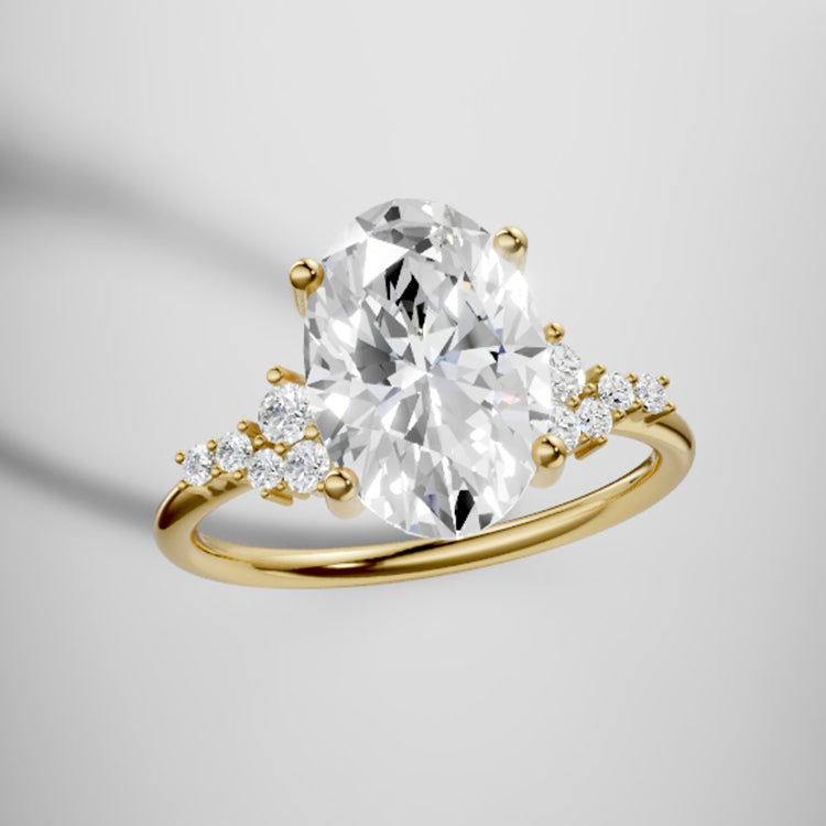 Marquise Shaped Three Stone Lab Grown Diamond Engagement Ring