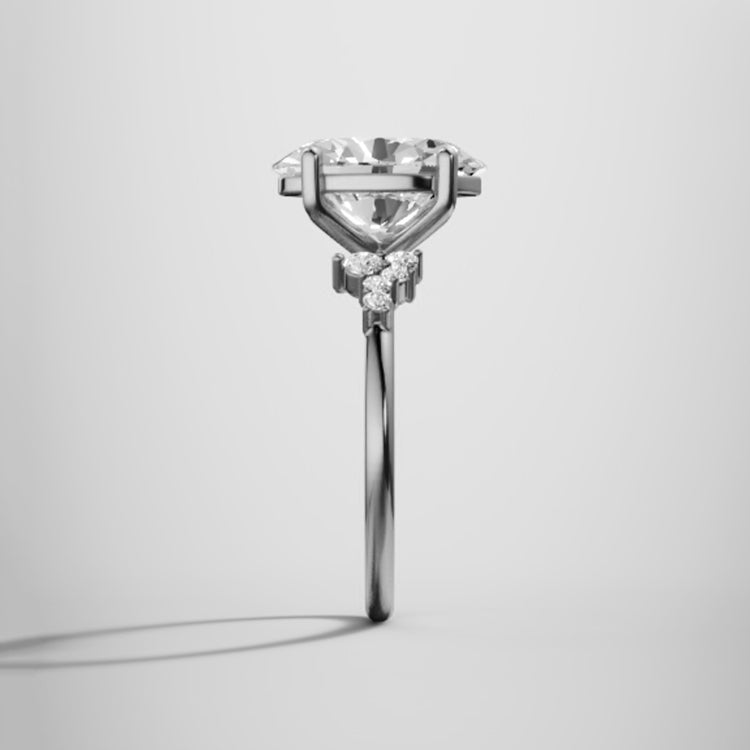 Marquise Shaped Three Stone Lab Grown Diamond Engagement Ring