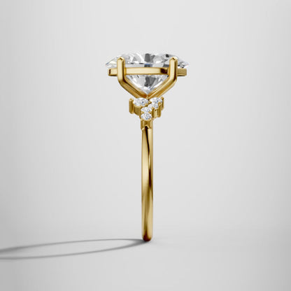 Marquise Shaped Three Stone Lab Grown Diamond Engagement Ring